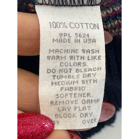 Isle Of Cotton Men’s Vintage Vest L Navy Multi Diamond Pattern Retro Golf Rugby - Picture 7 of 13